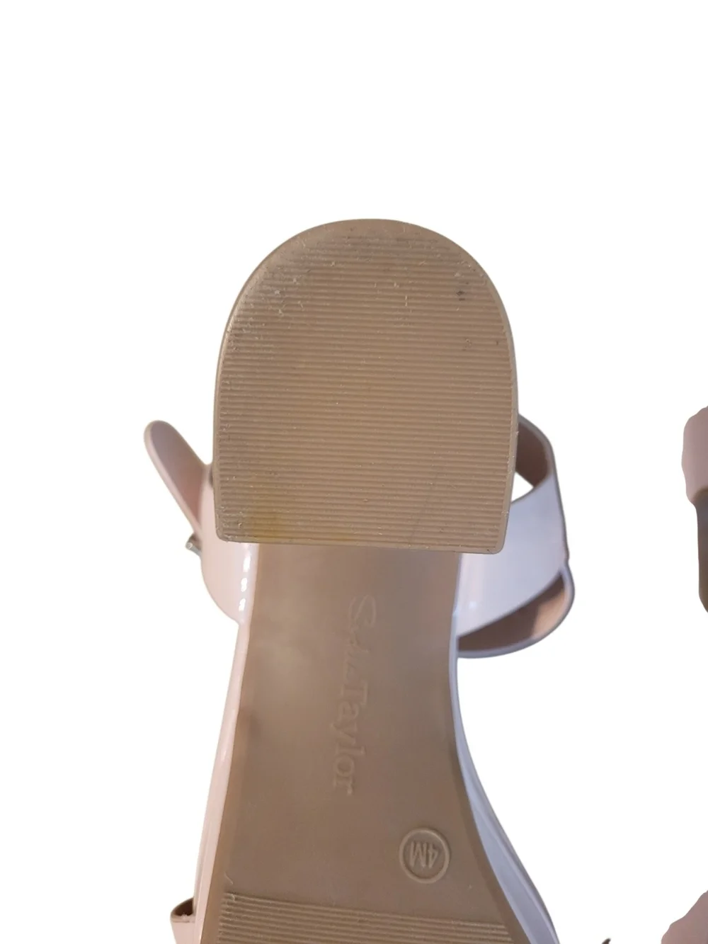 Sophia Taylor - Patent Block Heel Sandals in Blush Pink - Size 4
